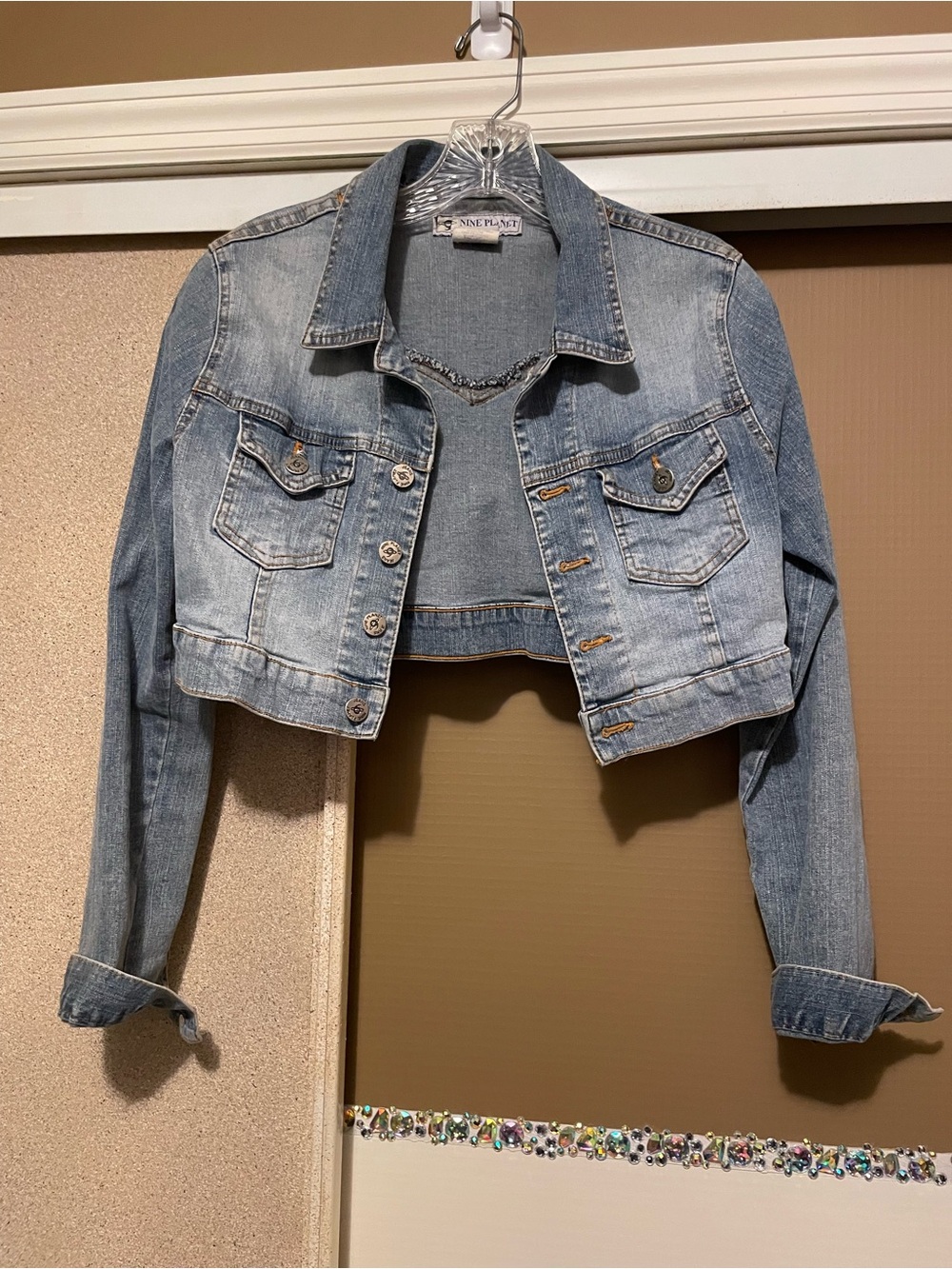 Denim Cropped Jean Jacket - Light Blue